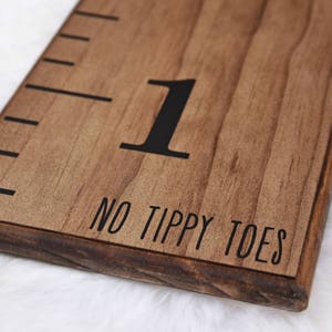 Growth Chart Ruler Add-On -- Custom Personalization Decal -- For the Side - "No Tippy Toes"