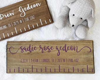 DIY Birth Ruler Vinyl Decal Kit - Classic style - With Birth Stats