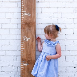 DIY Growth Chart Ruler Vinyl Decal Kit Traditional style Script Text s image 1