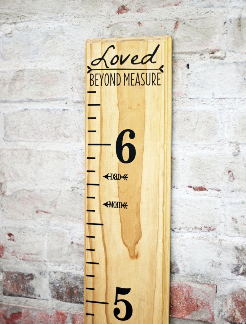 Height Marker for Growth Chart Ruler MOM & DAD Vinyl Decal Arrow Measuring Mark image 3