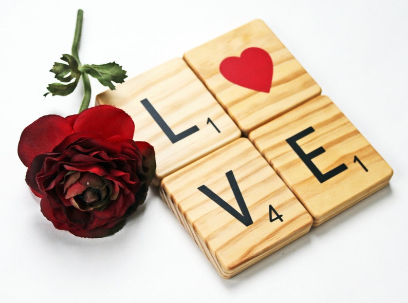 3.5 Oversized Scrabble Tile Word Game Set LOVE with Etsy