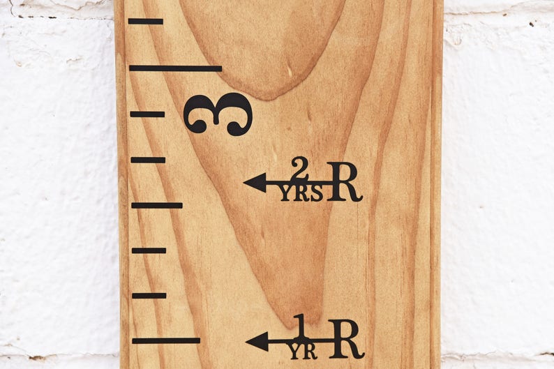 Height Marker for Growth Chart Ruler Vinyl Decal Arrow with Initial and Years Measuring Mark image 1