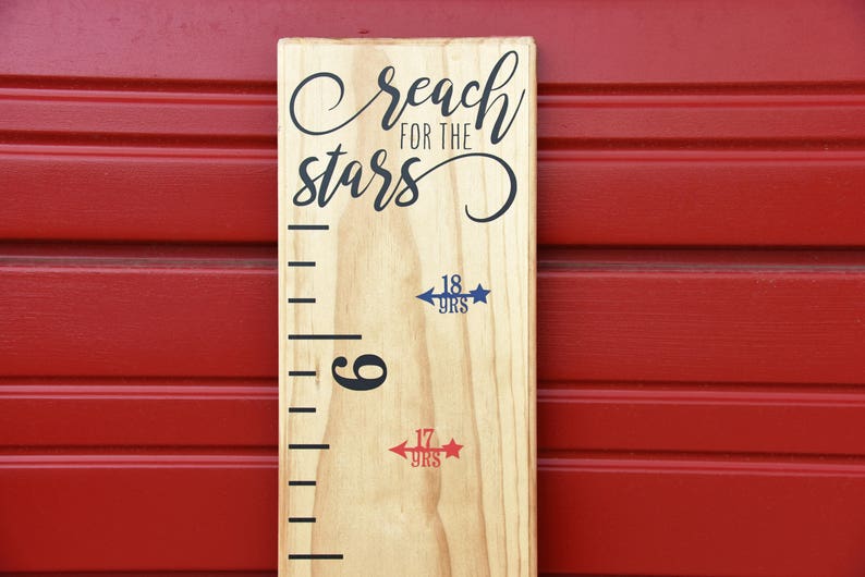 Growth Chart Ruler Add-OnReach for the Stars Vinyl Decal Phrase Top Header image 3