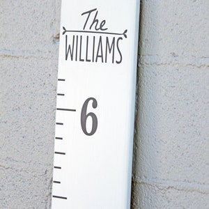 DIY Growth Chart Ruler Add-On Custom Personalized Decal Top Header Modern Style Family Name image 2