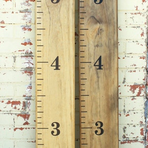 Hand-stained Wooden Growth Chart Ruler Vintage design - Traditional style - Large #s