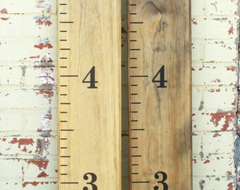 Hand-stained Wooden Growth Chart Ruler Vintage design - Traditional style - Large #s