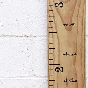 Height Marker for Growth Chart Ruler Vinyl Decal Arrow with Star Measuring Mark image 2