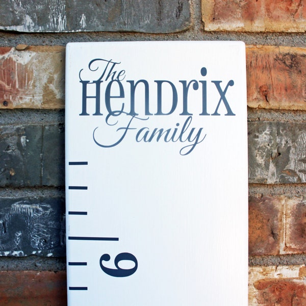 DIY Growth Chart Ruler Add-On -- Custom Personalized Decal -- Top Header -- Family Name
