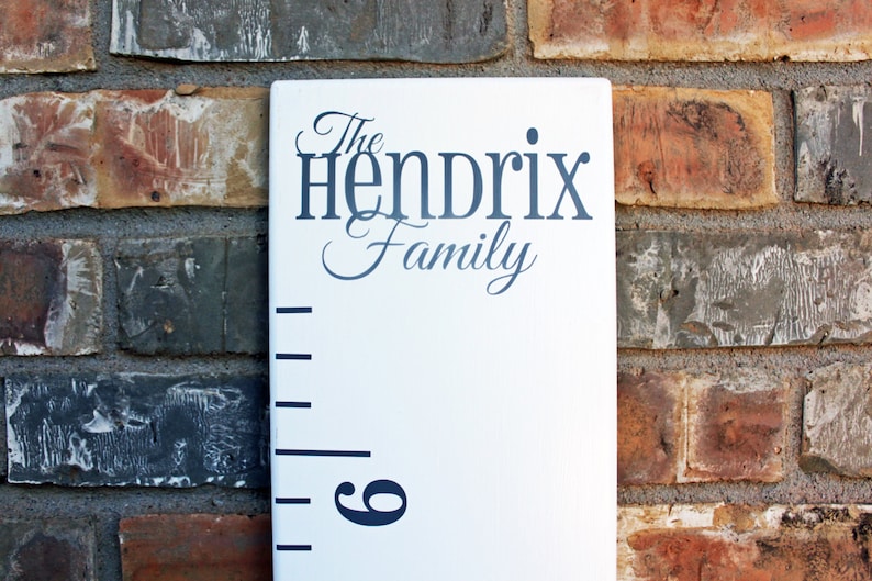 DIY Growth Chart Ruler Add-On Custom Personalized Decal Top Header Family Name image 1