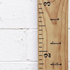 Height Marker for Growth Chart Ruler Vinyl Decal Arrow in Script Measuring Mark image 4