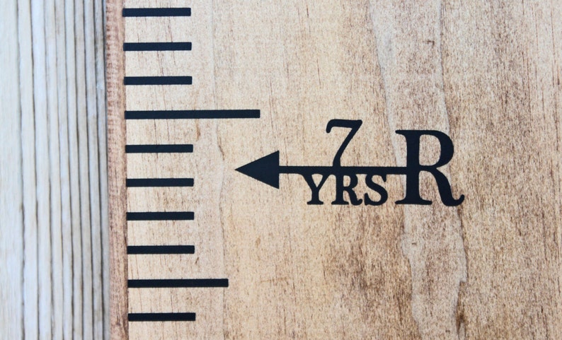 Height Marker for Growth Chart Ruler Vinyl Decal Arrow with Initial and Years Measuring Mark image 9