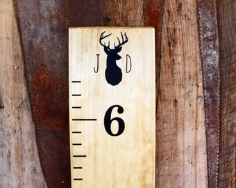 Growth Chart Ruler Add-On-- Monogram Deer Vinyl Decal --Top Header