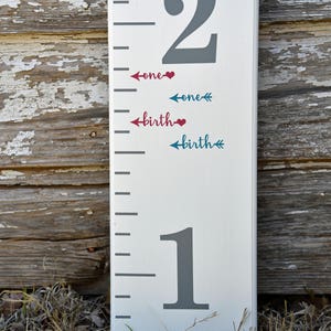 Height Marker for Growth Chart Ruler Vinyl Decal Arrow in Script Measuring Mark image 3