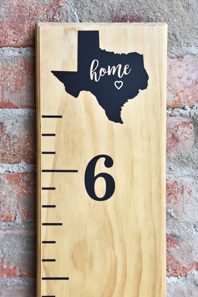 DIY Growth Chart Ruler Add-On Custom Personalized Decal Top Header Home State image 1