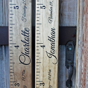 DIY Growth Chart Ruler Add-On -- Custom Personalized Decal -- For the Side -- Name and Birth Stats -- Script Style