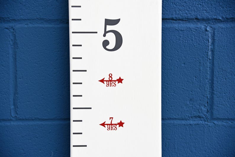 Height Marker for Growth Chart Ruler Vinyl Decal Arrow with Star Measuring Mark image 1