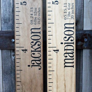 DIY Growth Chart Ruler Add-On Custom Personalized Decal For the Side Name and Birth Stats Print Style image 4