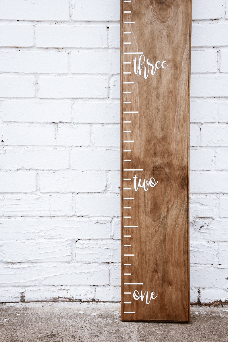 DIY Growth Chart Ruler Vinyl Decal Kit Traditional style Script Text s image 2