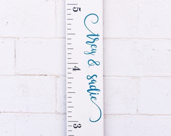 Growth Chart Ruler Add-On -- Custom Personalization Decal -- For the Side - Individual Names with SWASHES