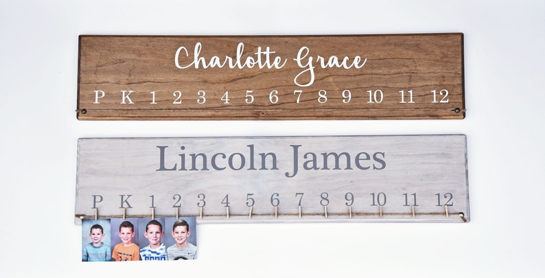 Custom Wooden School Photo Display Board Home Wall Decor image 1