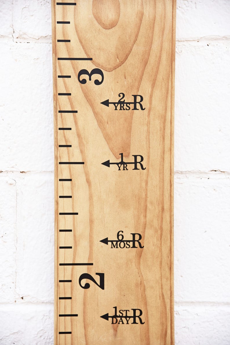 Height Marker for Growth Chart Ruler Vinyl Decal Arrow with Initial and Years Measuring Mark image 2