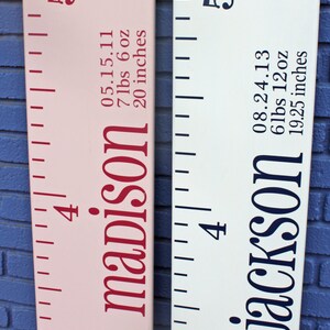 DIY Growth Chart Ruler Add-On Custom Personalized Decal For the Side Name and Birth Stats Print Style image 3