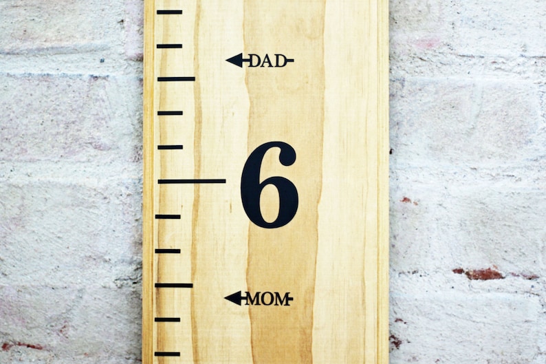 Height Marker for Growth Chart Ruler MOM & DAD Vinyl Decal Arrow Measuring Mark image 2
