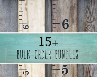 Bulk Order Bundle 15+ -- DIY Growth Chart Ruler Vinyl Decal Kit - Traditional style -- Black