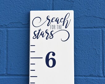 30% Off Sale! - Growth Chart Ruler Add-On--"Reach for the Stars" Vinyl Decal Phrase --Top Header