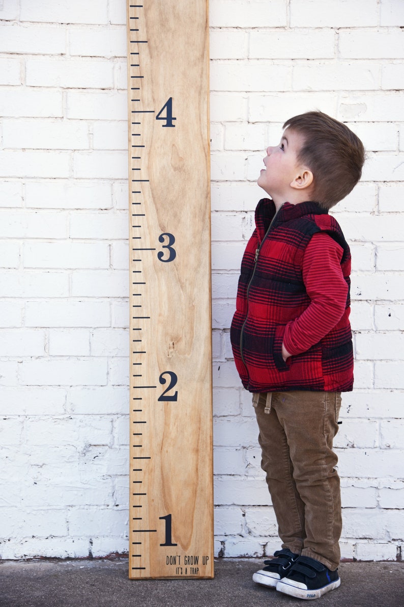 Growth Chart Ruler Add-On Custom Personalization Decal For the Bottom Don't Grow Up It's a Trap image 2