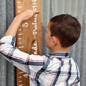 DIY Growth Chart Ruler Add-On Vinyl Decal Bible Verse Psalms 139:14 For the Side Modern Script Style image 4