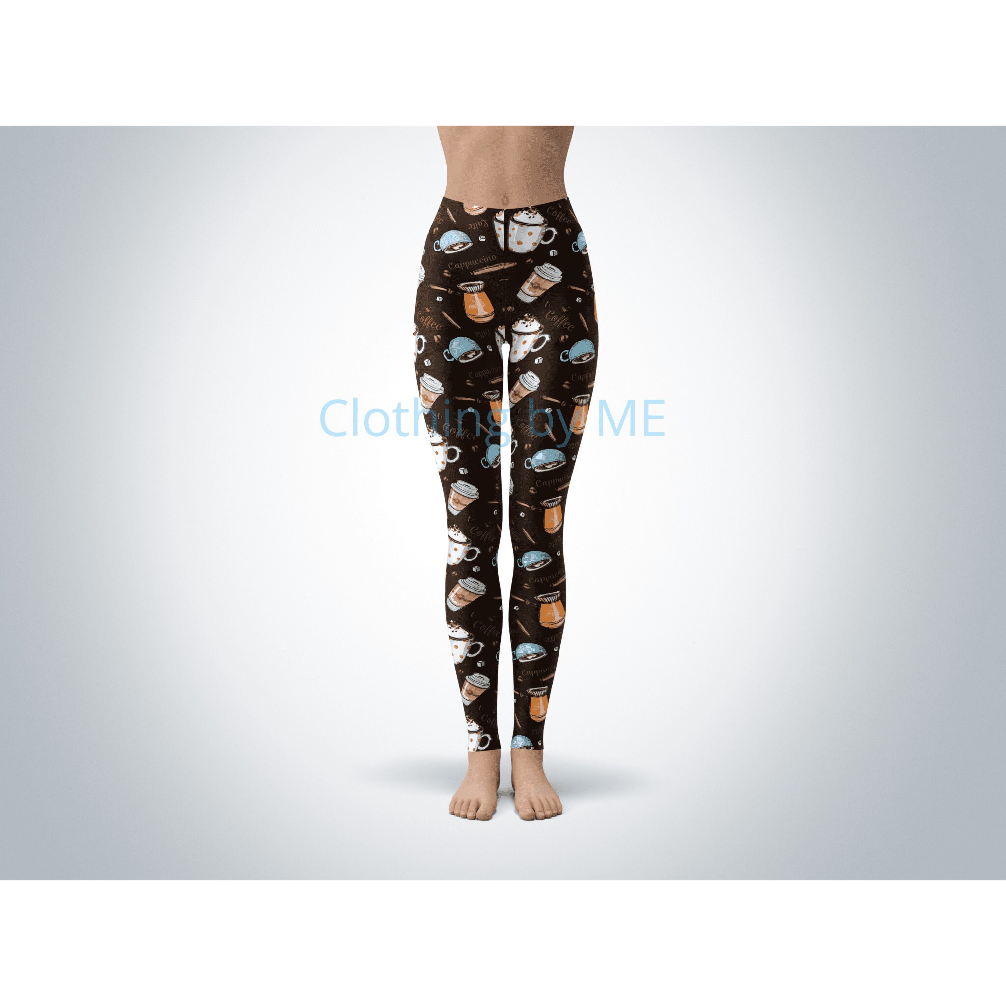 Coffee print leggings discount