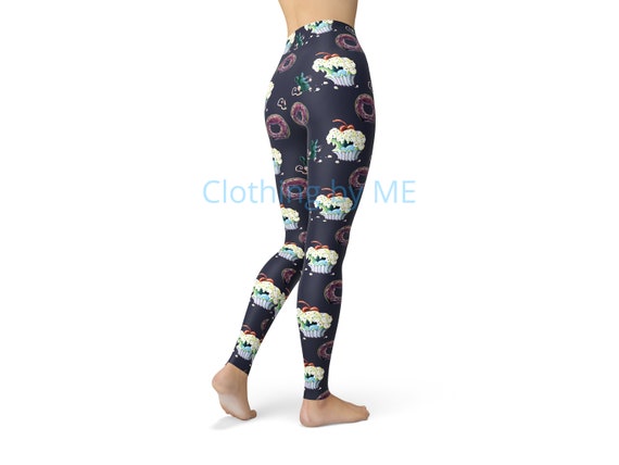 Cupcake Attack Leggings for Women and Kids Full-length or Capri With a  Cupcake Monster, Donut & Cute Mouse XS-6XL Free Shipping 