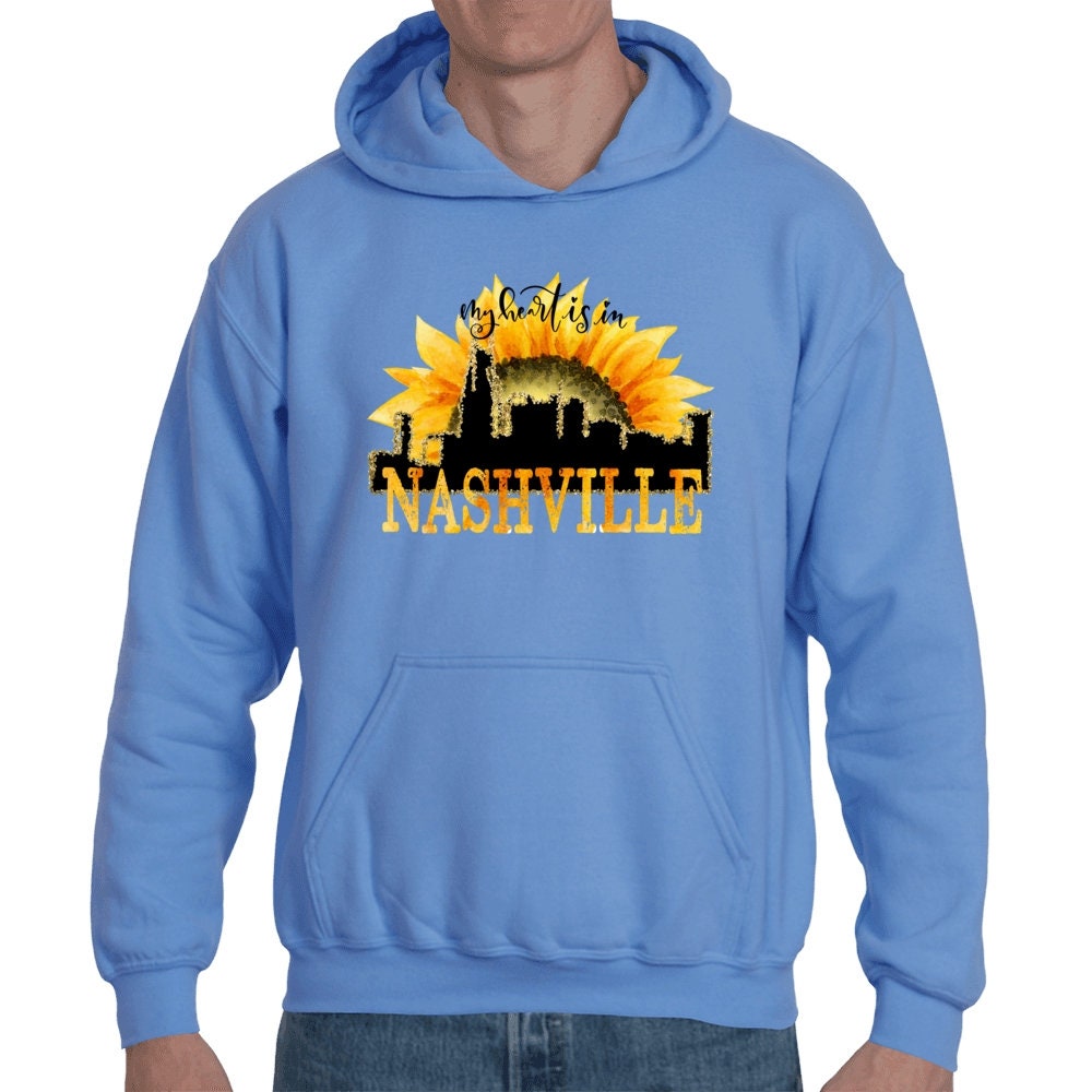 My Heart is in Nashville Unisex Hoodie TN Tennessee South Country Music  City Love Multiple Colors 
