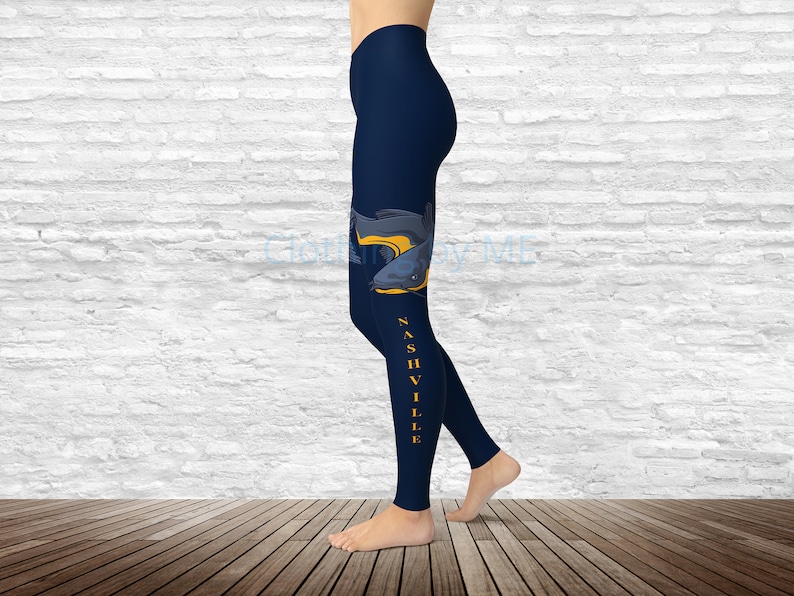 Nashville Hockey Catfish Leggings  Adult Yoga Leggings image 1