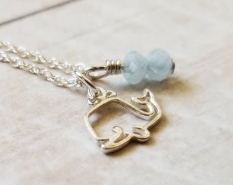 Whale Necklace Sterling Silver, Orca Necklace, Whale Charm Necklace, Whale Jewelry, Handmade Minimalist Necklace