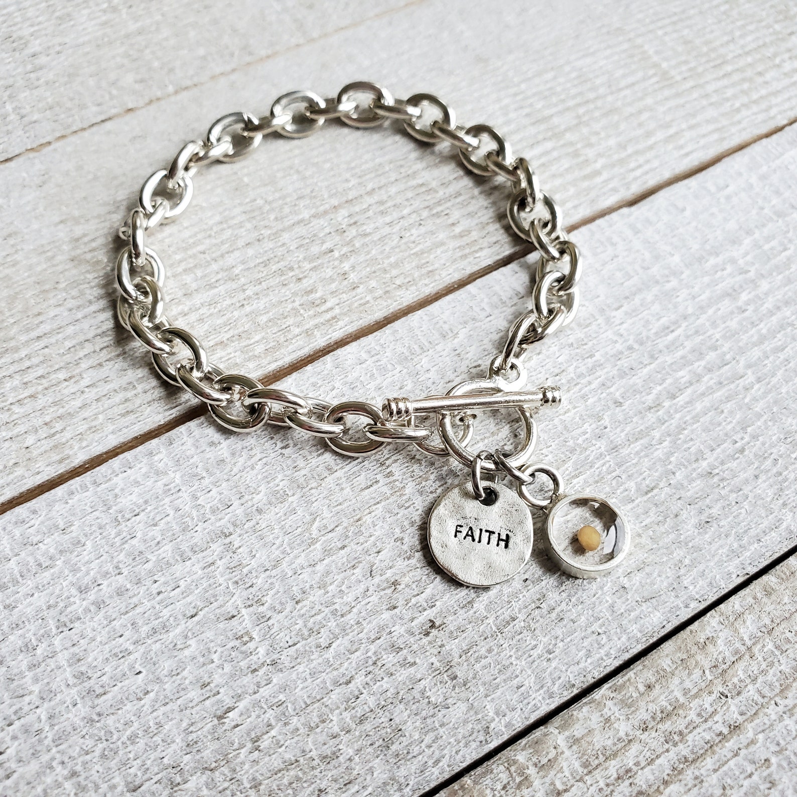 Mustard Seed Bracelet Silver Faith Bracelet Matthew 17 20 Etsy