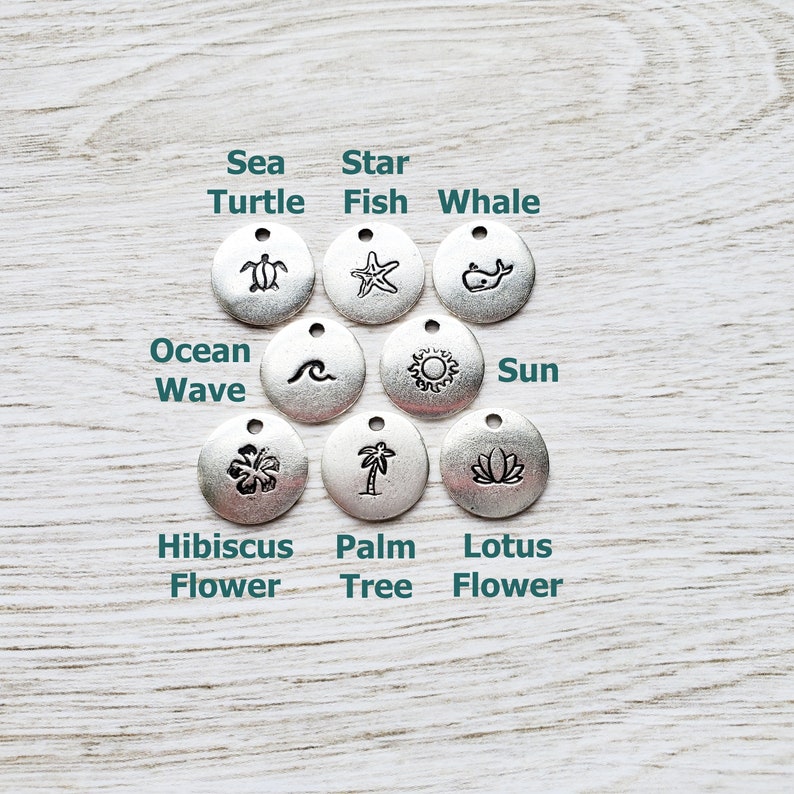 Custom Ocean Keychain with Sea Turtle, Starfish or Whale Charm Sea Glass Key Chain Sea Life Keychain Coastal Keychain Gift image 3