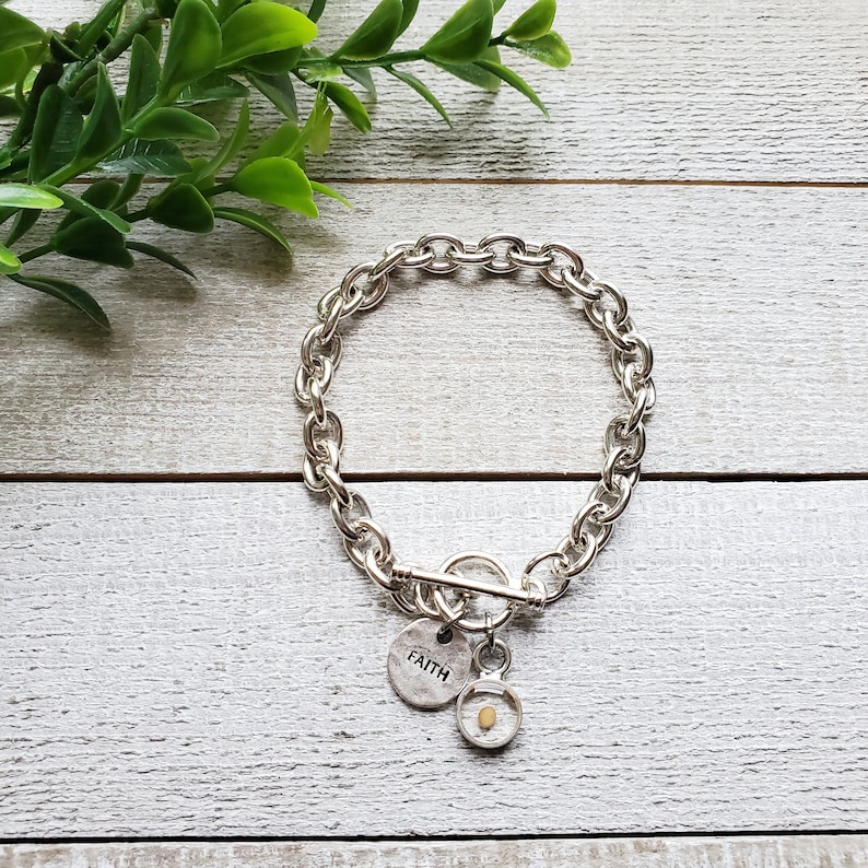Mustard Seed Bracelet Silver Faith Bracelet Matthew 17 20 Etsy