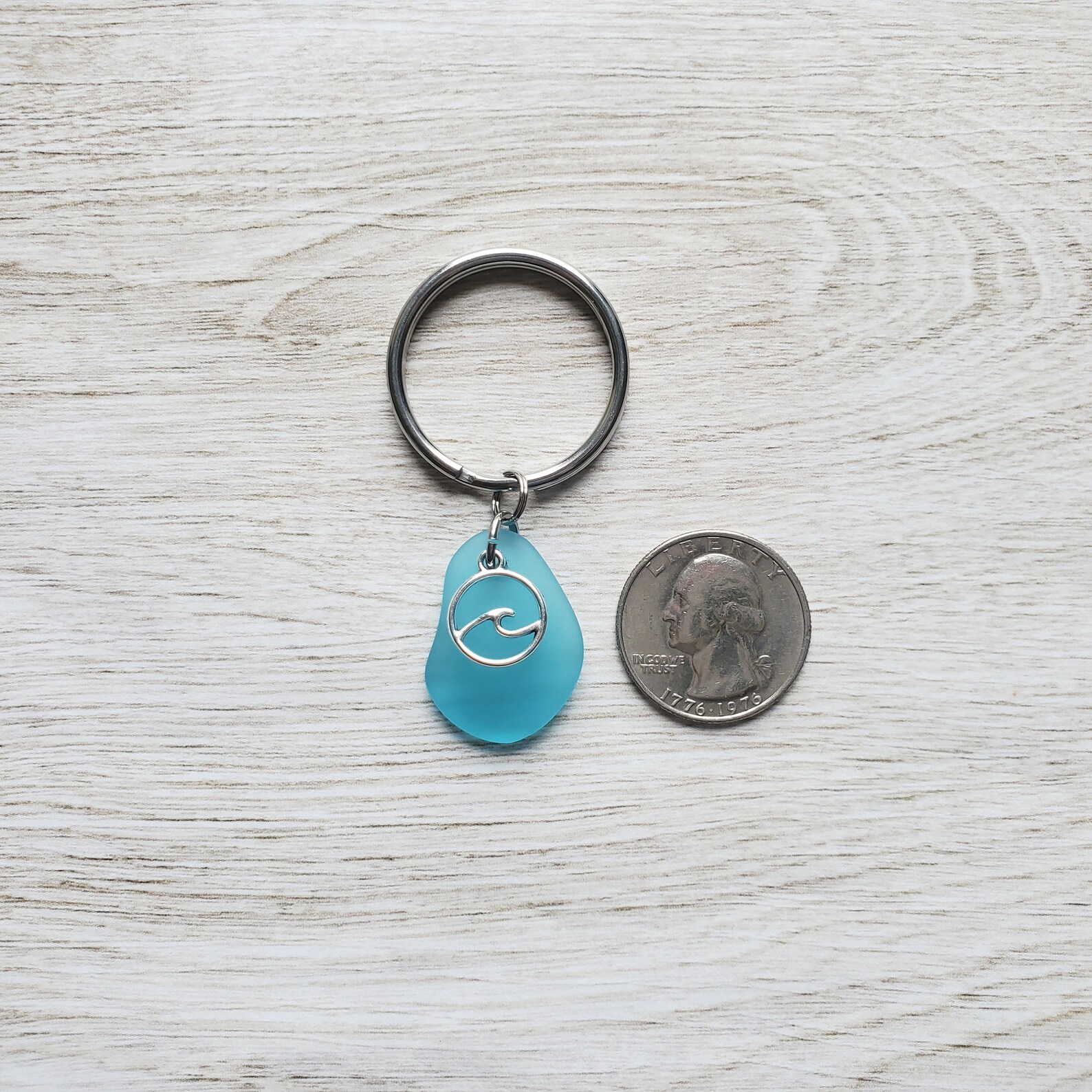 Sea Glass Key Chain Wave Keychain Beachy Gifts Beach Etsy