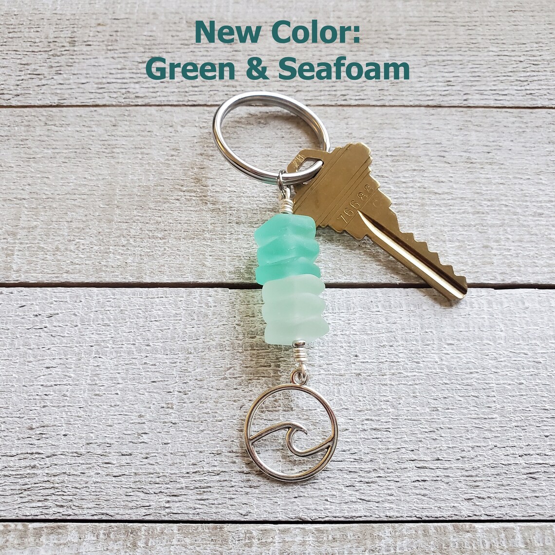 Sea Glass Key Chain Ocean Wave Keychain Tropical Gift Beach Etsy