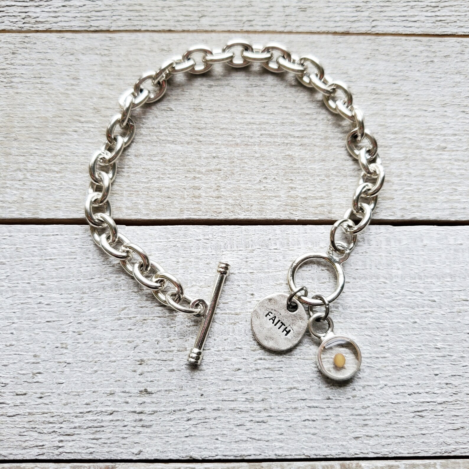 Mustard Seed Bracelet Silver Faith Bracelet Matthew 17 20 Etsy