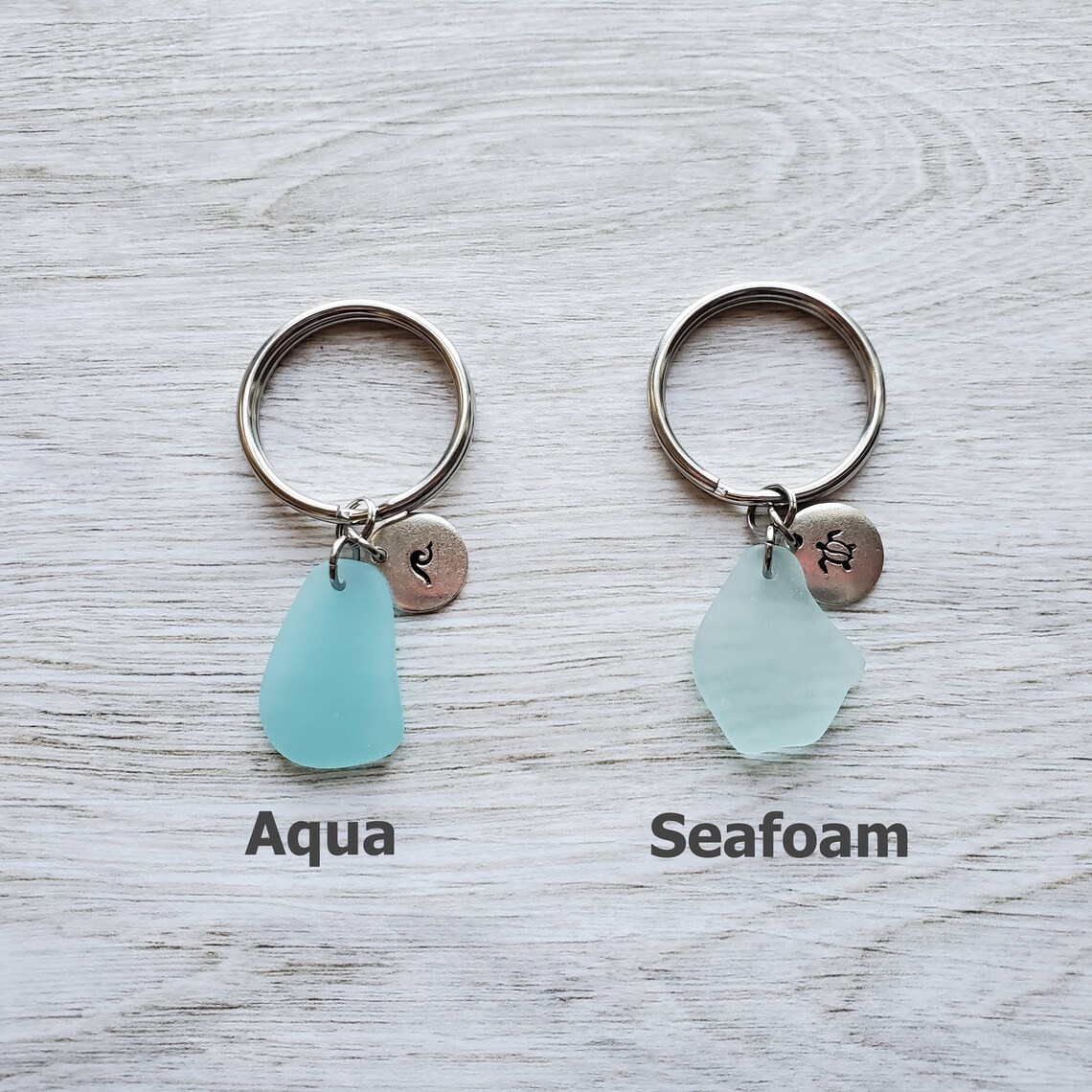 Sea Glass Keychain Ocean Keychain Custom Gift Seaglass Key Etsy