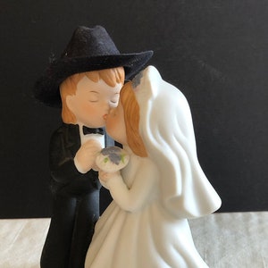 Lefton China Bride and Cowboy Groom Figurine Cake Topper This Item Ships Free to U.S. Address