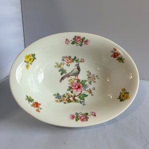Epiag Czechoslovakia Chinese Pheasant and Floral Decorated Oval Vegetable Bowl
