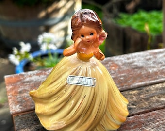 Vintage 1950's Chalkware Aloha Hula Girl Bobble Head Nodder