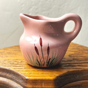 Cattails Pink Jug Vallona Starr ? Miniature Pitcher Jug Creamer