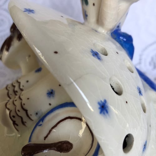 DeLee Art Pottery Miss Muffet shops Flower Frog Flower Arranger minor imperfections