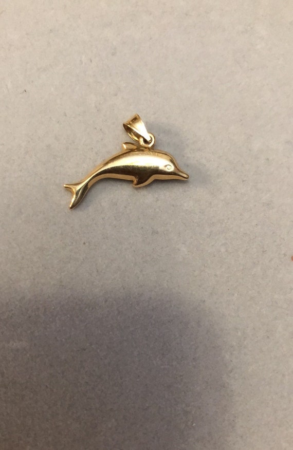 14K Gold Dolphin Charm