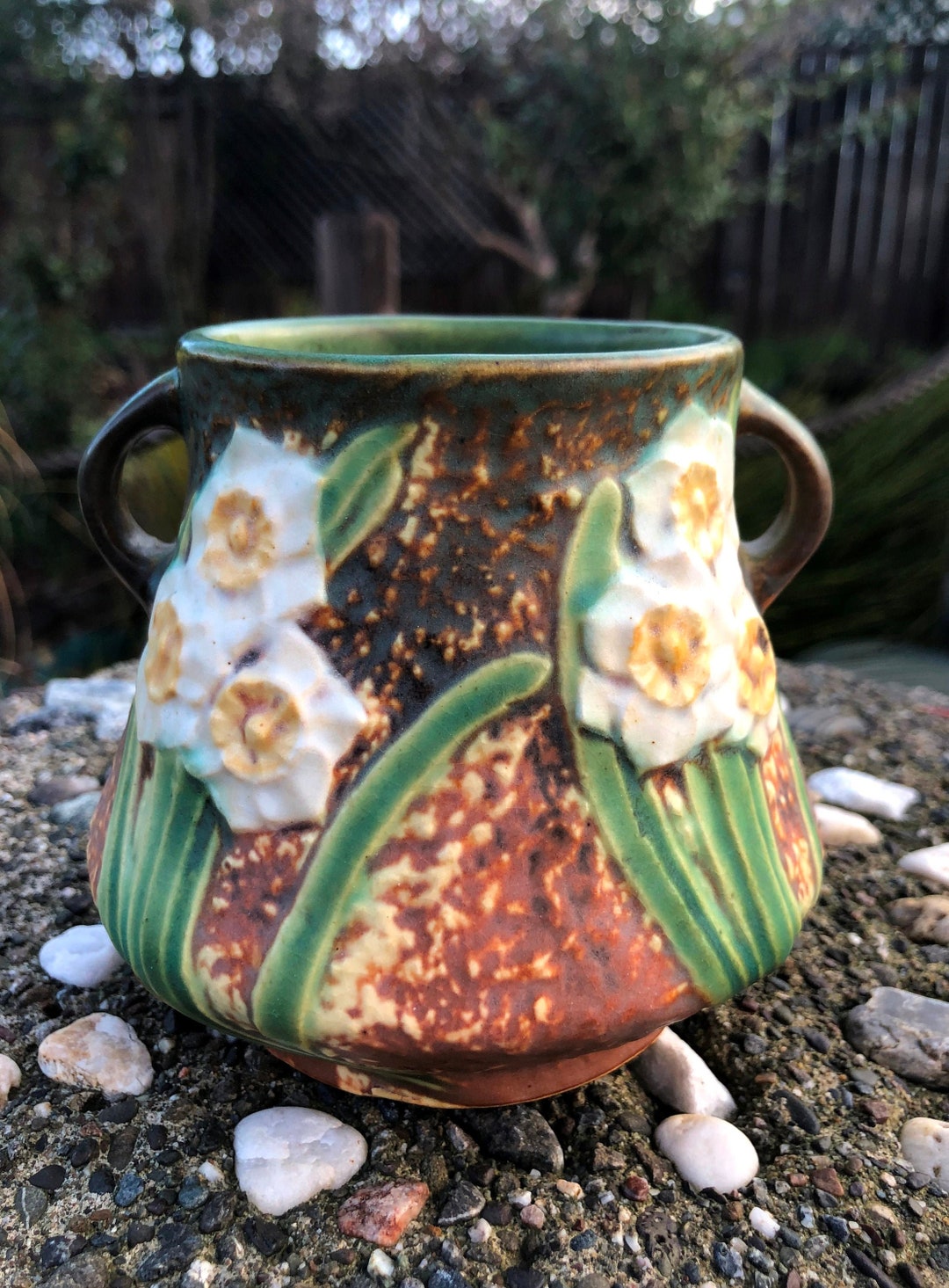 Roseville Pottery Jonquil Vase 5394 Etsy